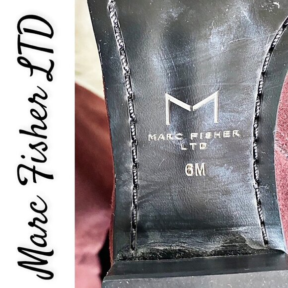 MARC FISHER LTD Yuna Burgundy Red Over the Knee Faux Suede Boot, Size 6M - Picture 8 of 10